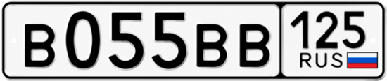 Красивый номер на авто В055ВВ 125