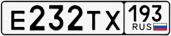 Красивый номер на авто Е232ТХ 193